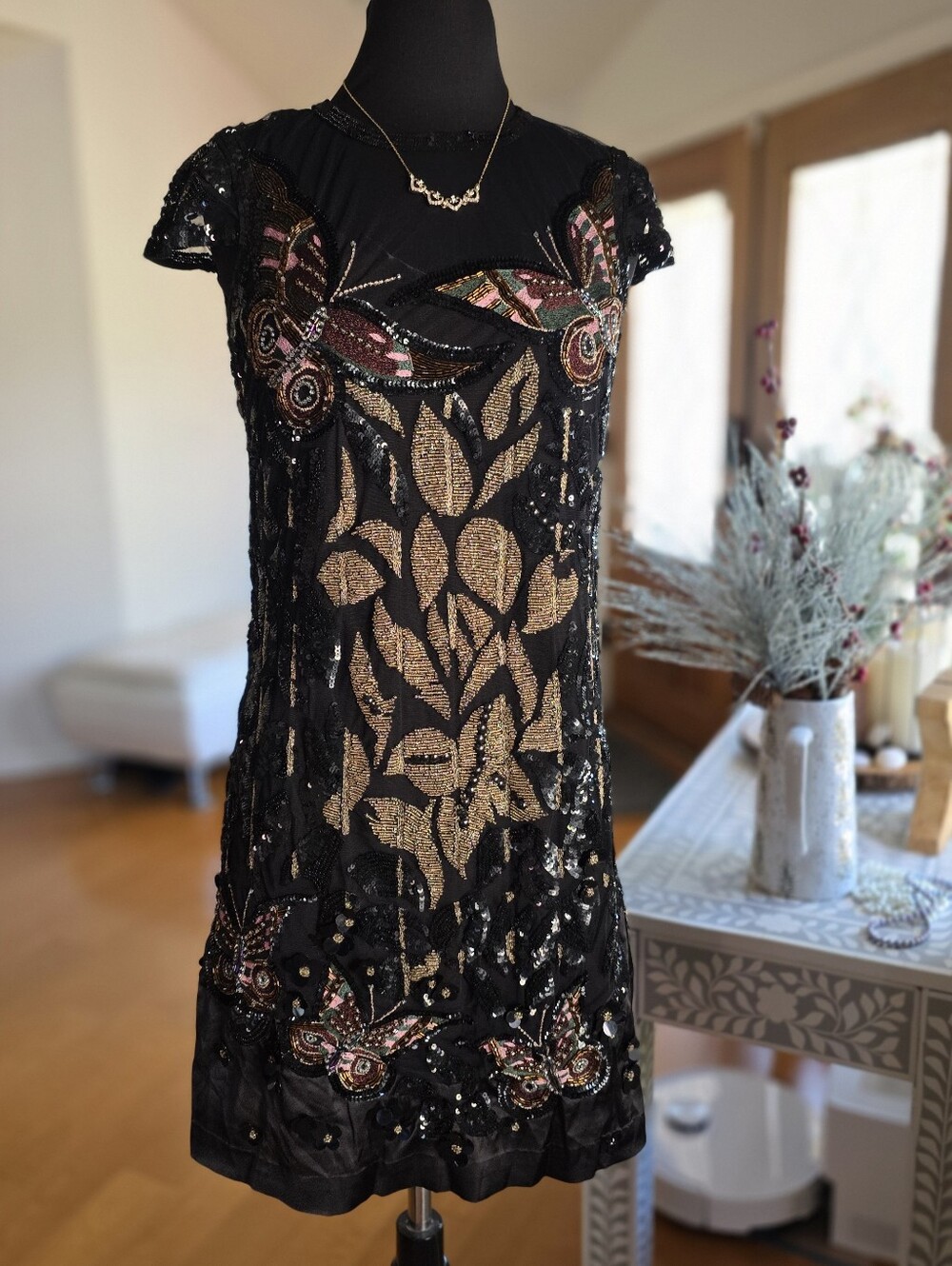 🍒NWT🍒 TED BAKER SEQUINE BUTTERFLY COCKTAIL DRESS
